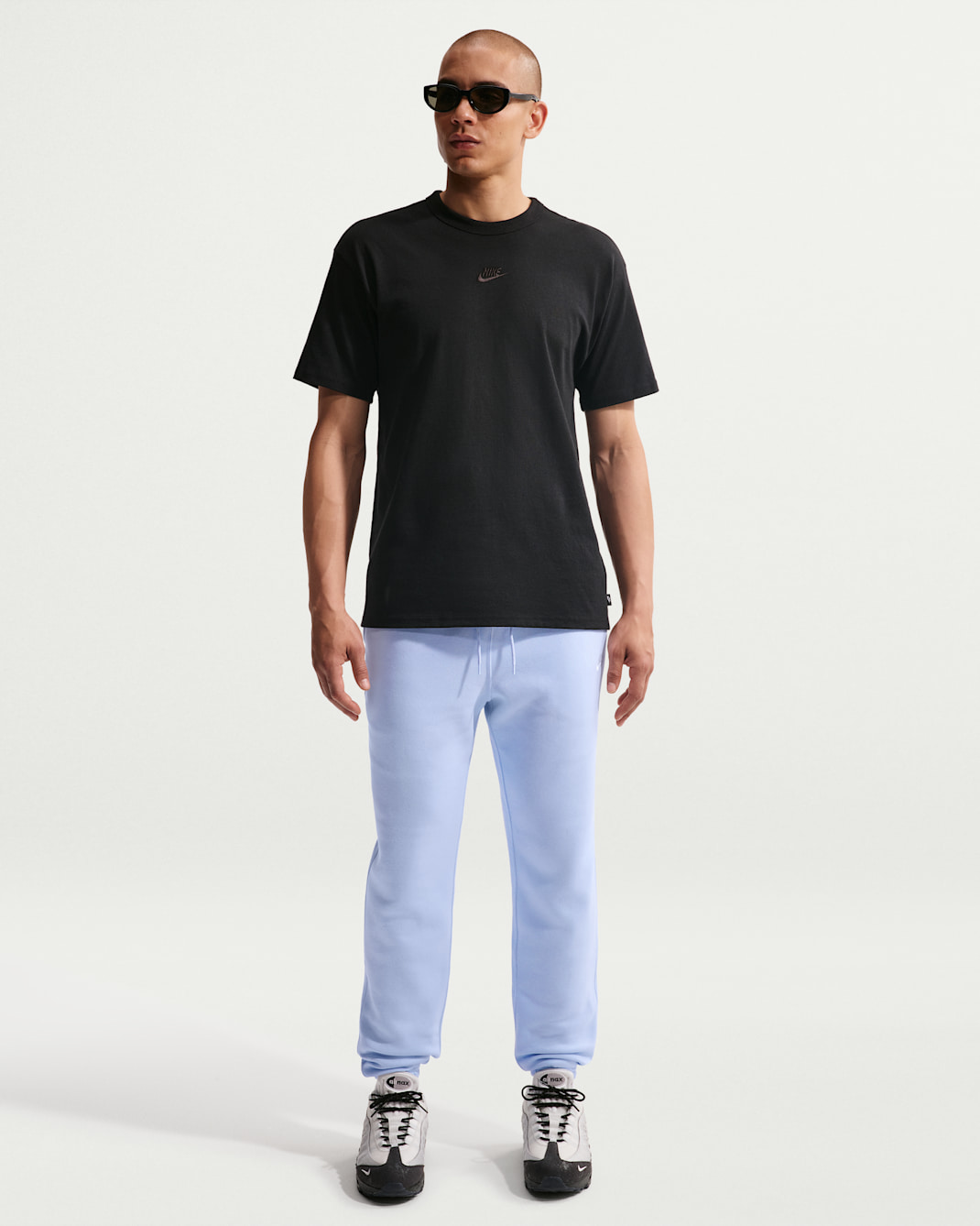 Pantalon à revers en tissu Fleece brossé Nike Club pour homme - Hydrogen Blue/Hydrogen Blue/Blanc