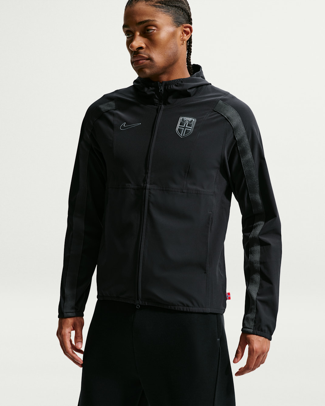 Fotbollsjacka Norge Energy Nike Dri-FIT i vävt material för män - Svart/Anthracite