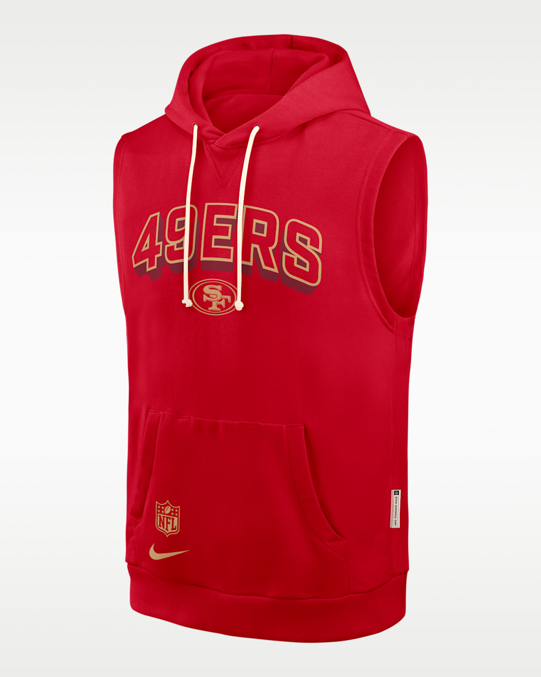 Sudadera con gorro sin cierre sin mangas Nike Dri-FIT de la NFL para hombre San Francisco 49ers Sideline - Rojo