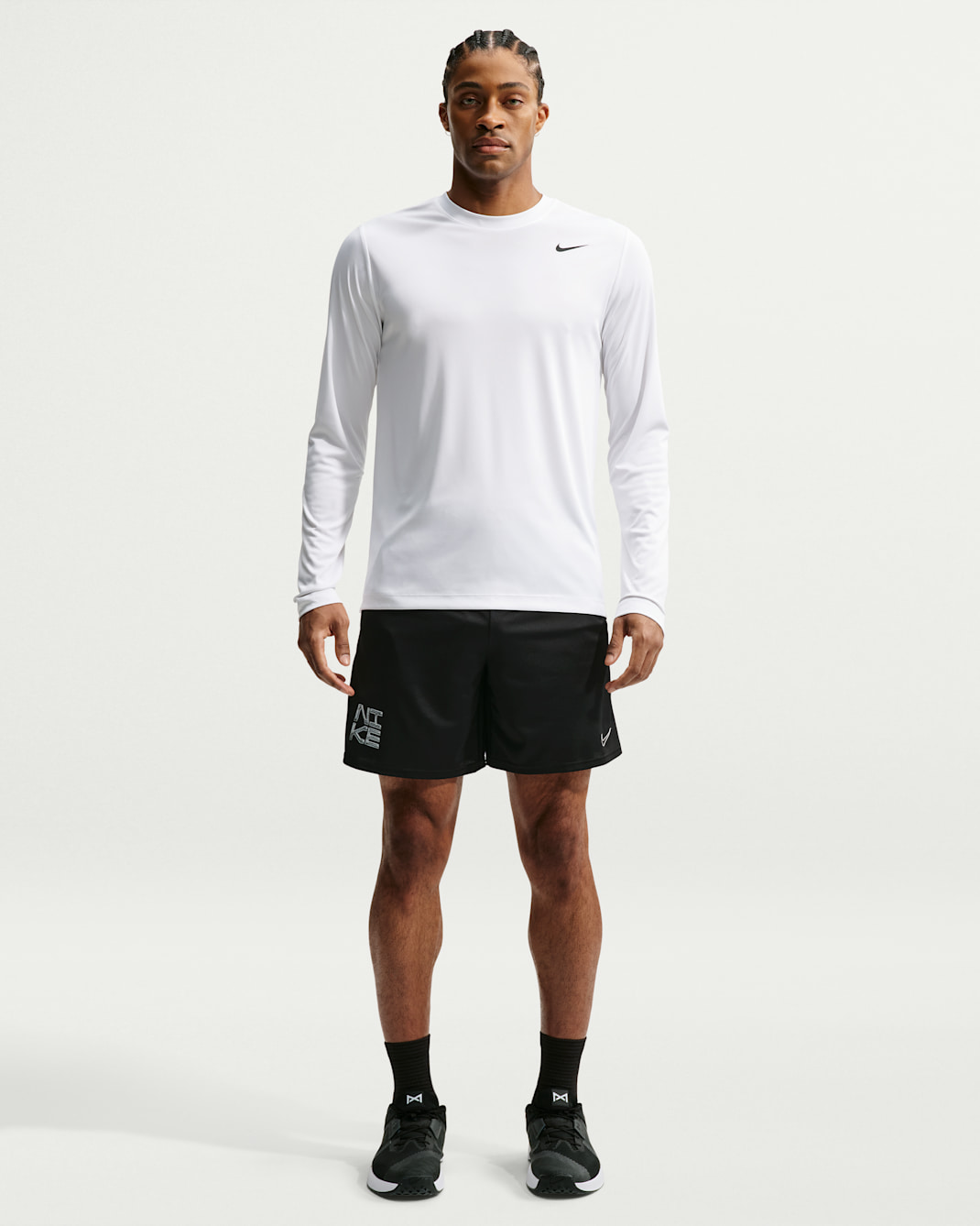 Shorts de entrenamiento de 18 cm para hombre Nike Flex - Negro/Blanco