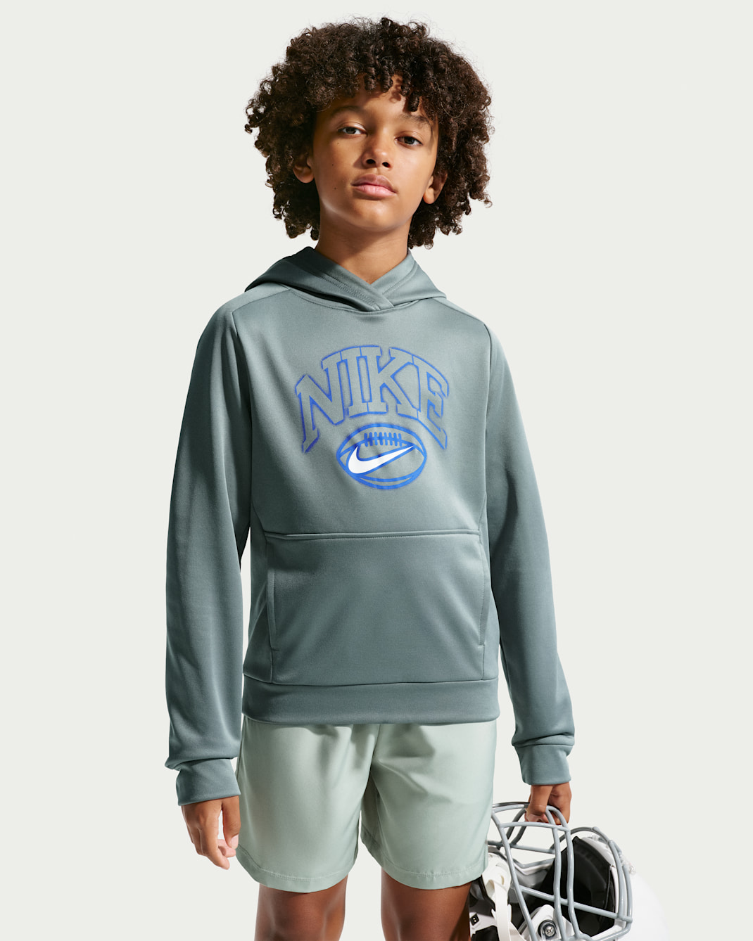 Sudadera con gorro sin cierre Therma-FIT para niño talla grande Nike Trophy - Gris humo