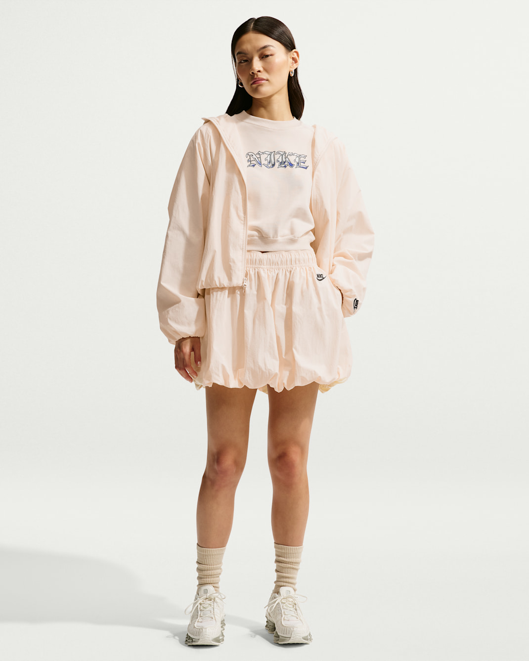 나이키 스포츠웨어 여성 루즈 버블 스커트 - 초크/블랙