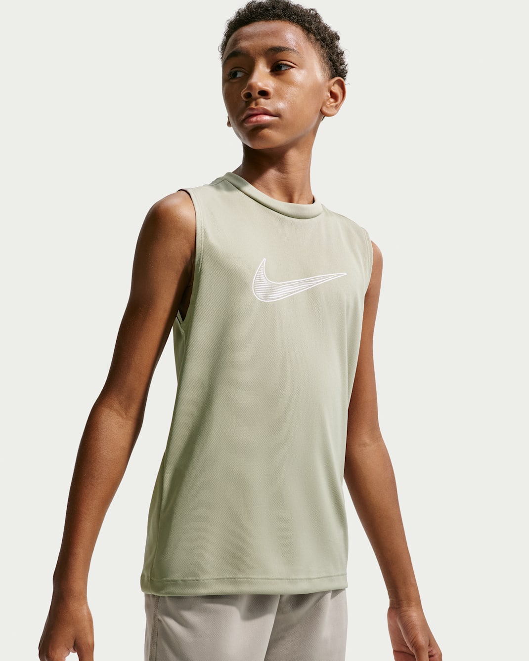Nike Multi Samarreta sense mànigues Dri-FIT - Nen - Spruce Fog