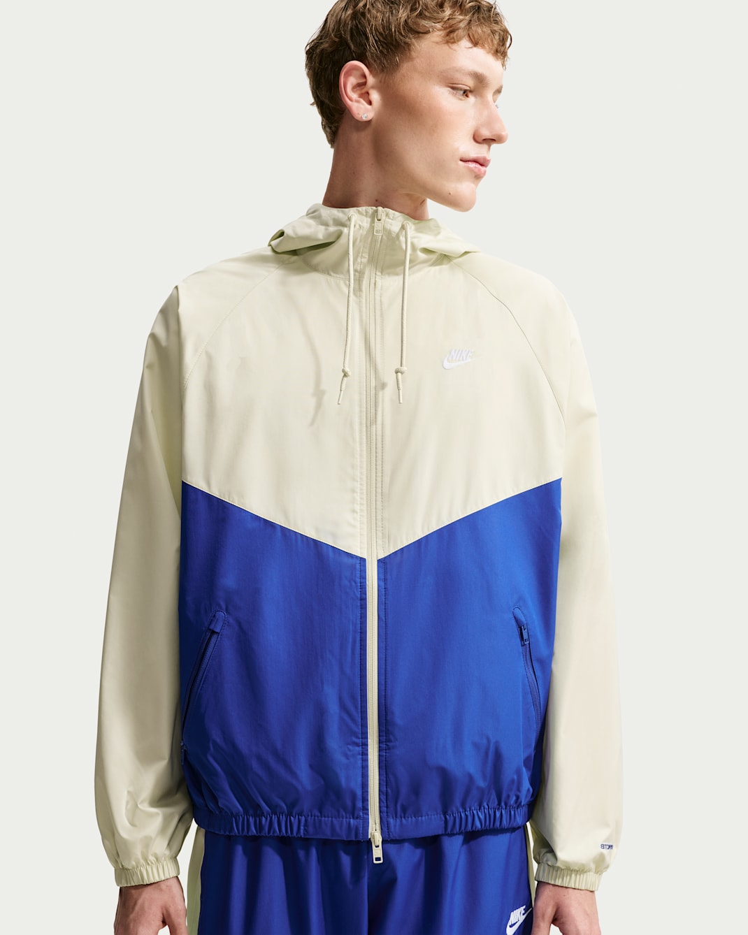 Nike Windrunner Men's Lined Jacket - Light Khaki/Old Royal/White