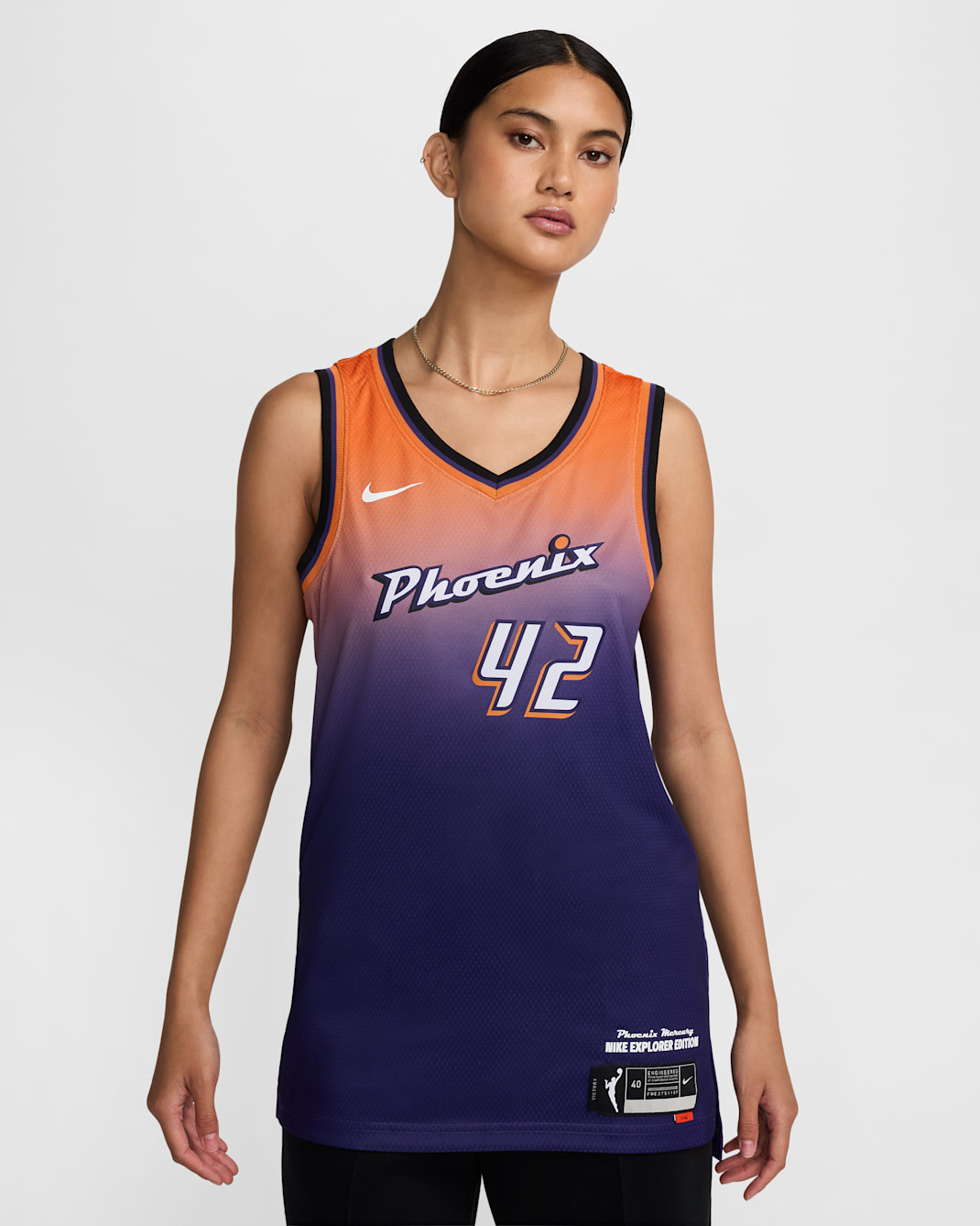 Jersey Nike Dri-FIT WNBA Victory Brittney Griner Phoenix Mercury Explorer Edition - Orquídea nuevo/Naranja arcilla