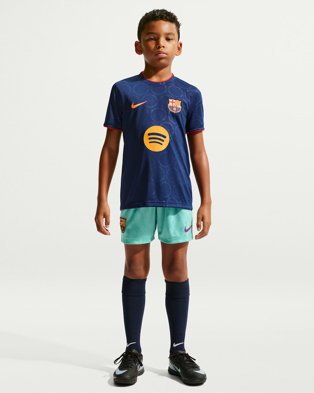 FC Barcelona Third Big Kids' Nike Dri-FIT Soccer Pre-Match Top