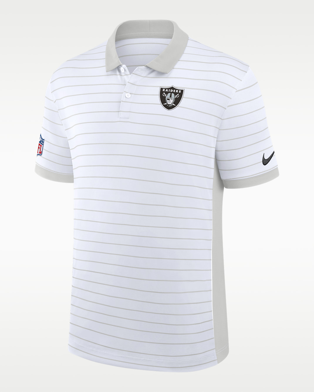 Las Vegas Raiders Sideline Victory Stripe Men's Nike Dri-FIT NFL Polo - White