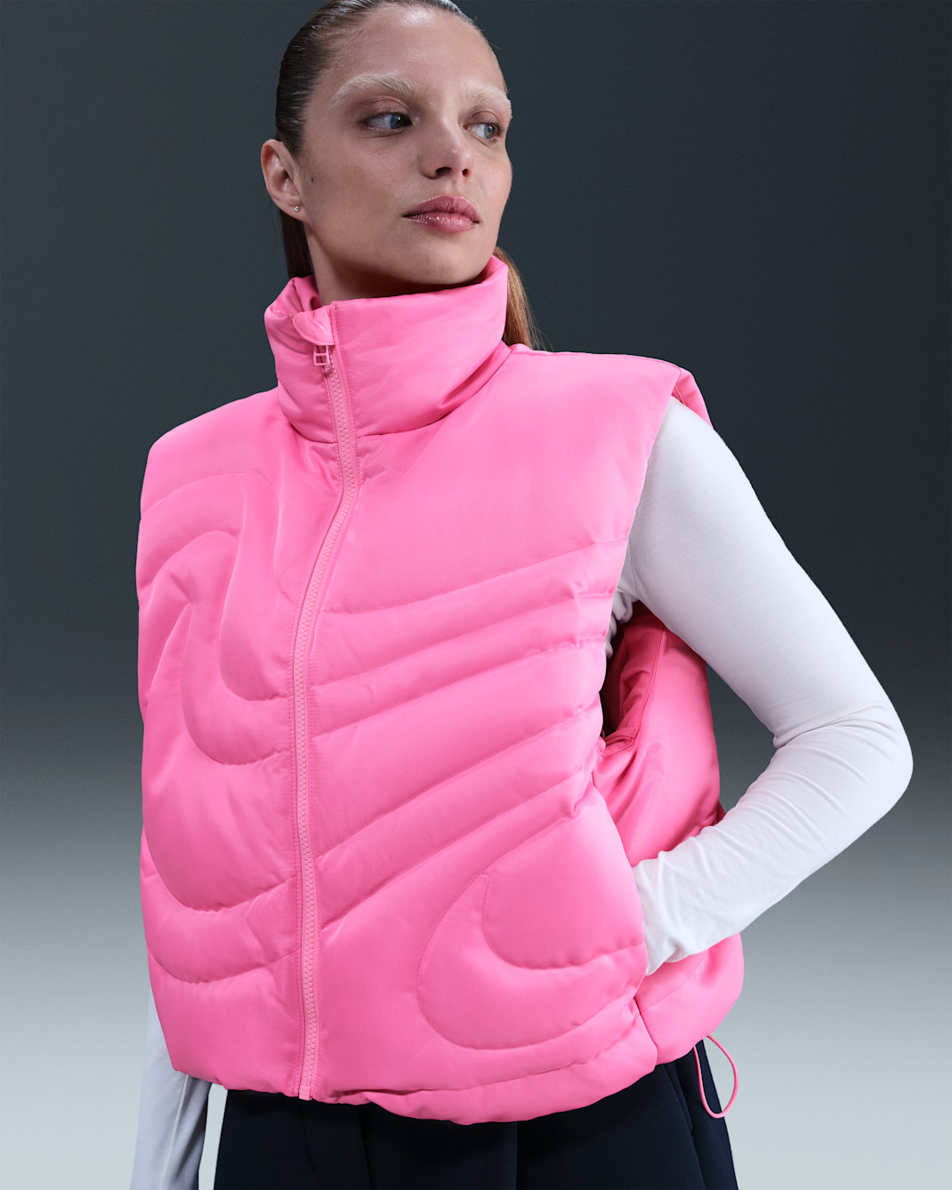 Nike Sportswear Swoosh Series Women's Oversized Down Gilet - Pink Spell/Pink Spell