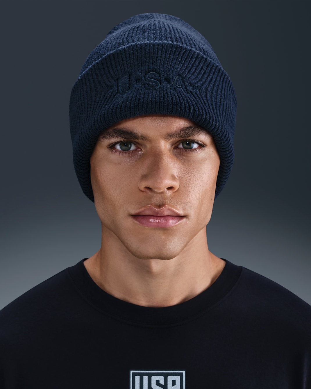 Nike USA Peak Beanie - Obsidian/Summit White