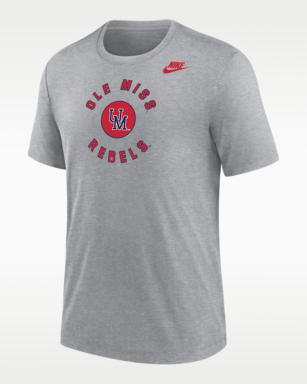 Ole Miss Rebels Men's Nike Football Tri-Blend T-Shirt - Dark Grey Heather