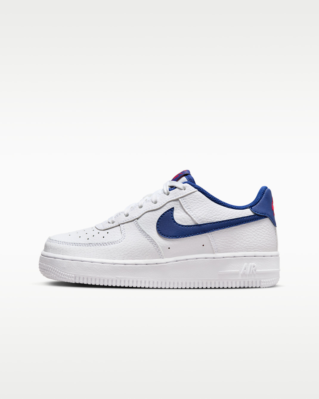 Nike Air Force 1 Older Kids' Shoes - White/University Red/Deep Royal Blue