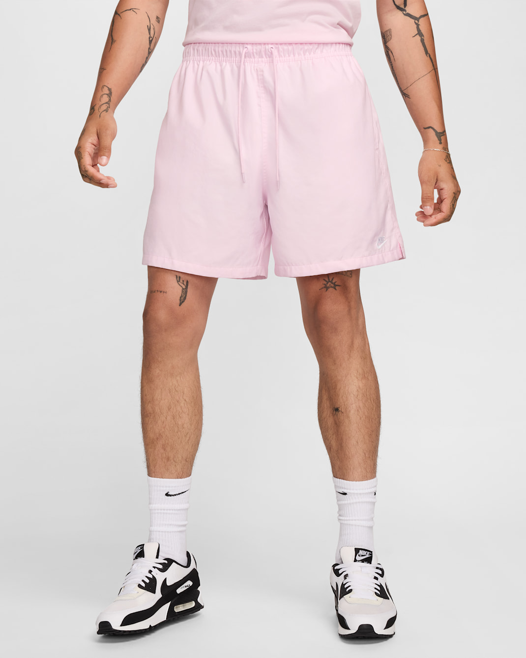 Nike Club Geweven flowshorts voor heren - Pink Foam/Wit