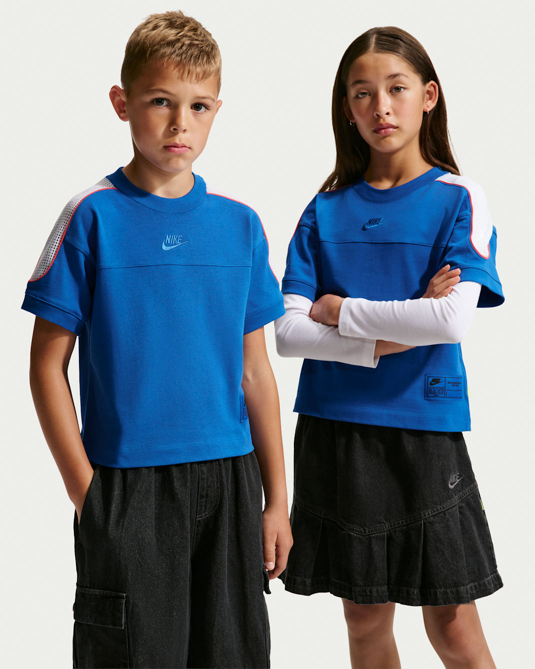 Nike Sportswear Collection Big Kids' Short-Sleeve Top - Game Royal/White/Track Red/Game Royal