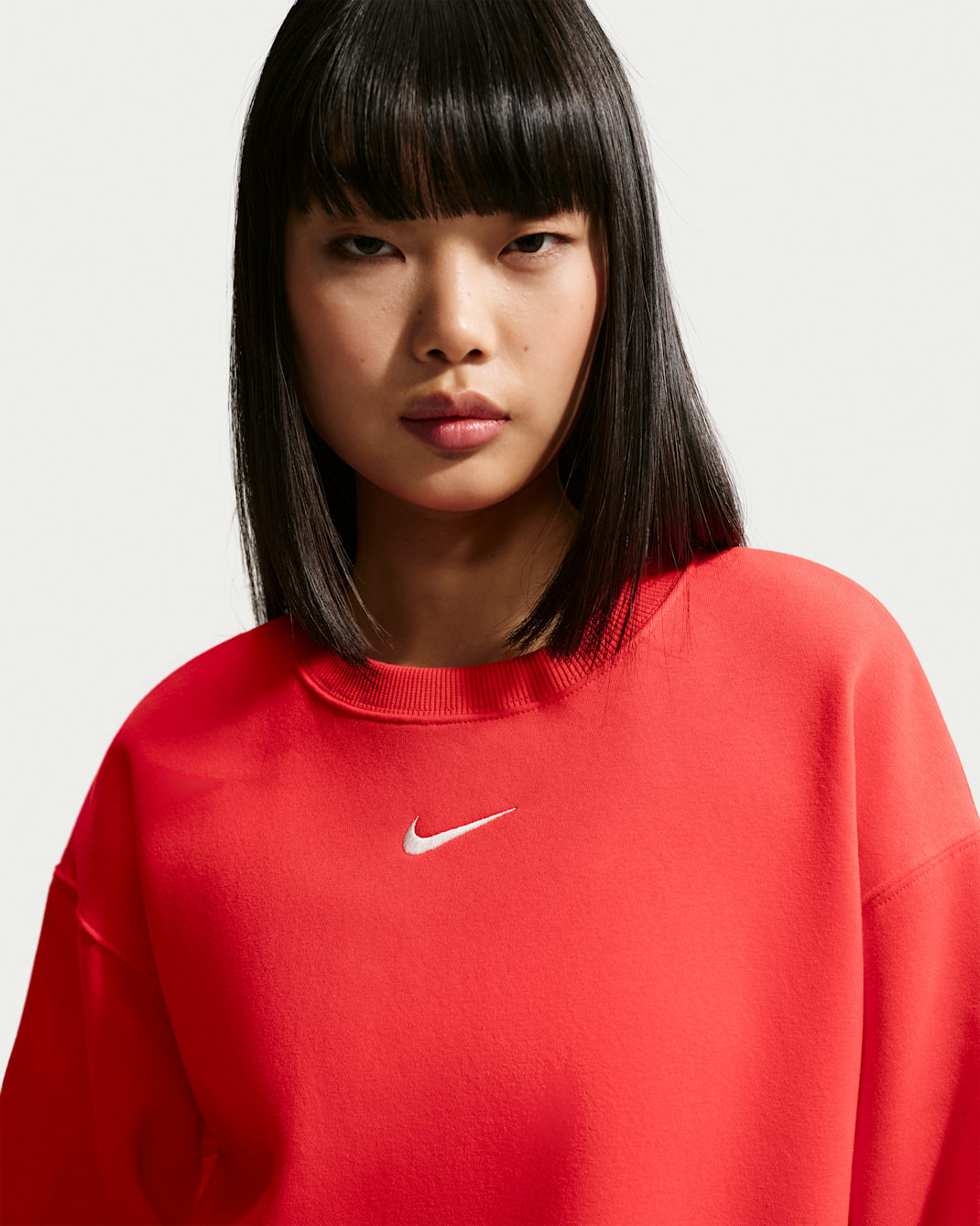Nike Sportswear Phoenix Fleece Women's Oversized Crew-Neck Sweatshirt - Light Crimson/Sail