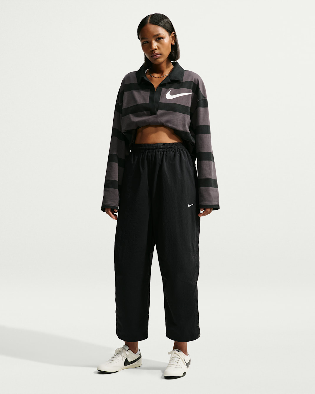 Nike Sportswear Women's Oversized High-Waisted Woven Pants - Black/Sail