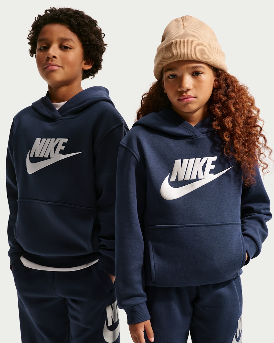 Nike Sportswear Club Fleece Big Kids' Hoodie - Midnight Navy/Metallic Silver