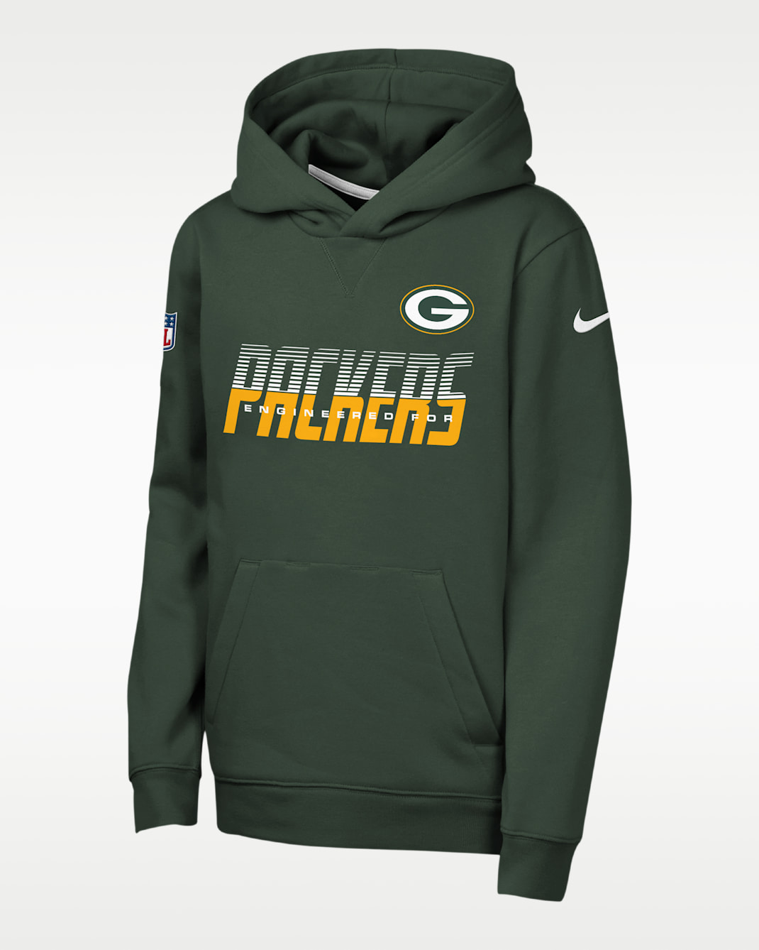 Sudadera con gorro sin cierre Nike de la NFL para niños talla grande Green Bay Packers Sideline - Verde