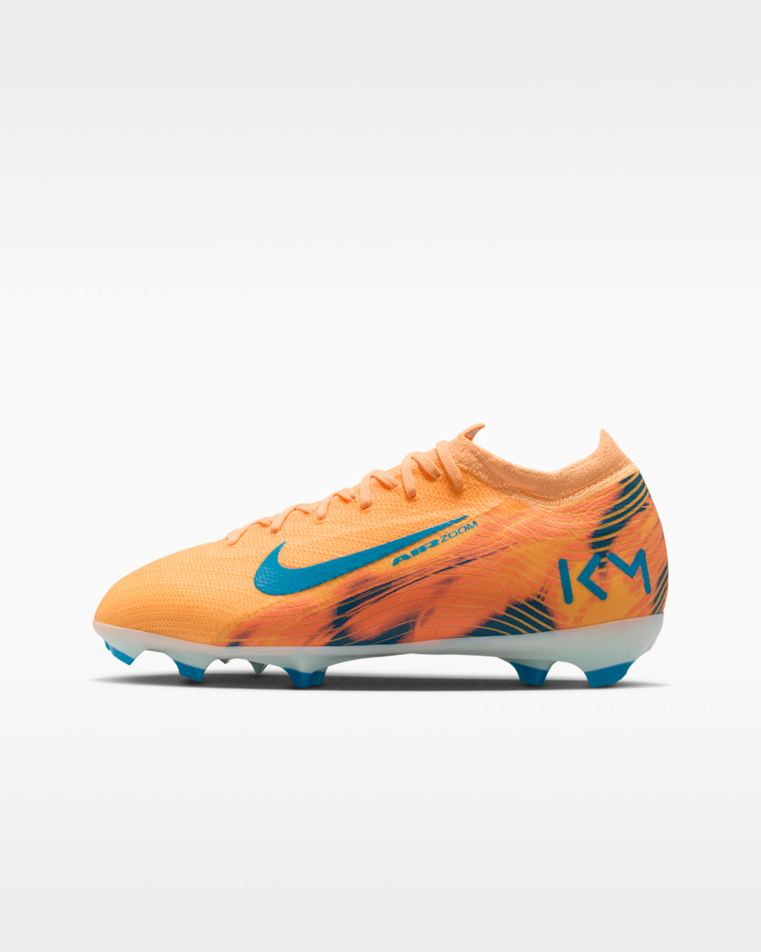 Nike Jr. Mercurial Vapor 16 Pro "Kylian Mbappé" Düşük Bilekli Genç Çocuk Kuru Çim Zemin Kramponu - Melon Tint/Igloo/Neo Turquoise