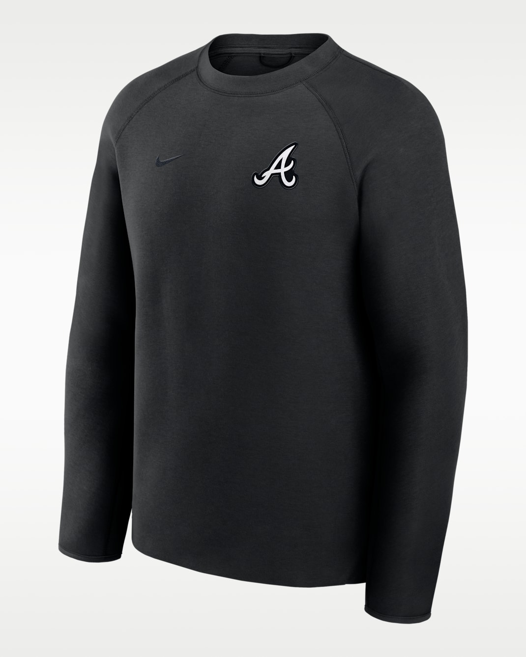 Atlanta Braves Tech Fleece Men's Nike MLB Pullover Crew - Black