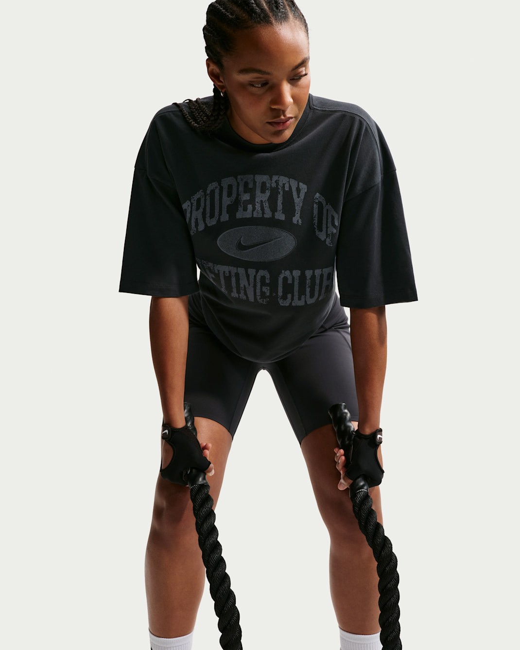 Nike Women's Oversized Dri-FIT Short-Sleeve T-Shirt - Black/White