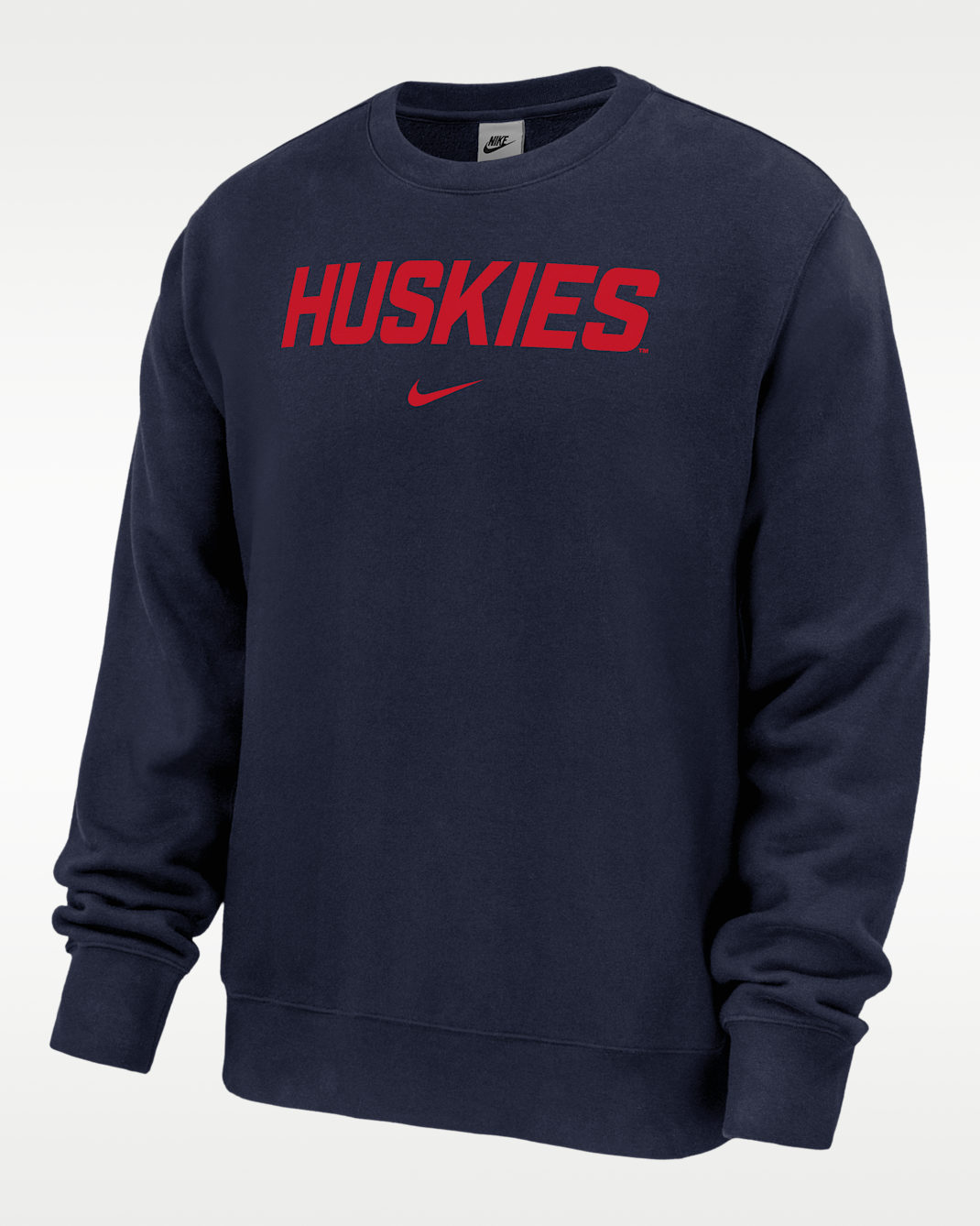 Connecticut Huskies Club Fleece Men's Nike NCAA Pullover Crew-Neck Sweatshirt - College Navy