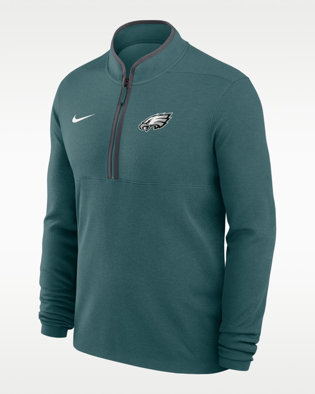 Philadelphia Eagles Logo Victory Men's Nike Dri-FIT NFL 1/2-Zip Long-Sleeve Top - Teal