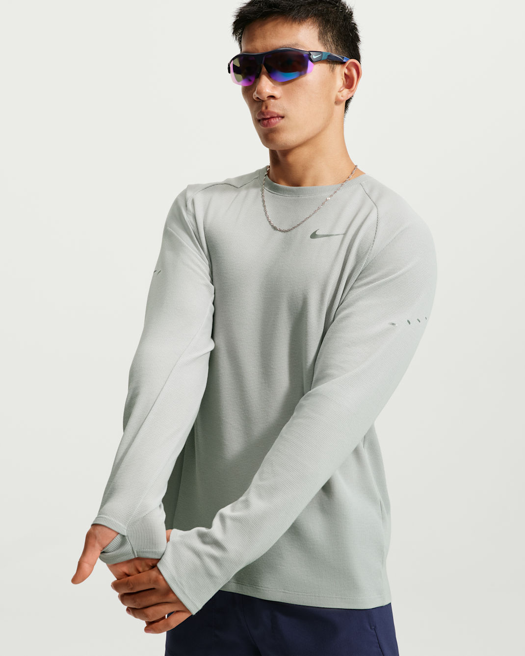 Nike Stride Men's Dri-FIT Running Waffle Crew - Grey Fog