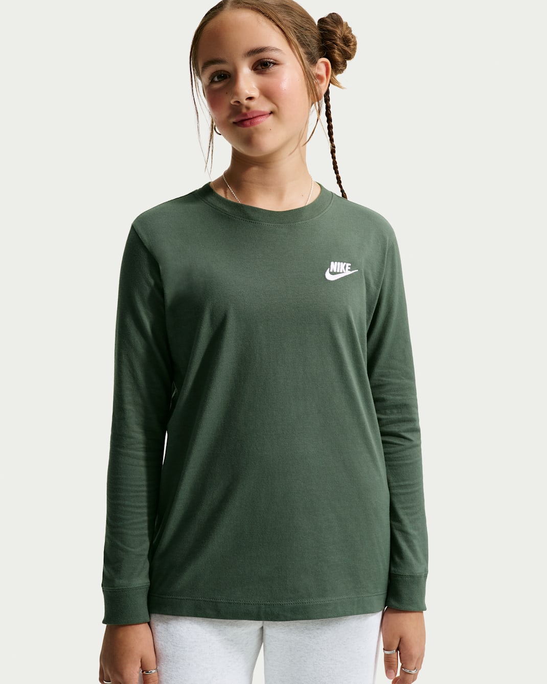 T-shirt à manches longues Nike Sportswear pour ado - Camo Green