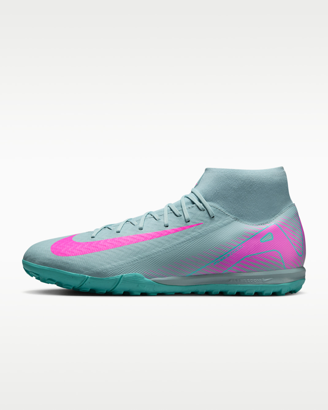 ナイキ マーキュリアル スーパーフライ 10 アカデミー ターフ ハイカット サッカーシューズ - オーシャンキューブ/ピンクブラスト