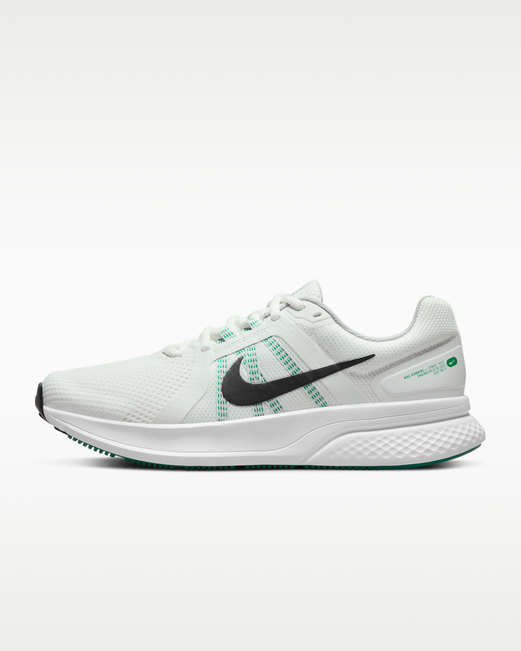 Nike Run Swift 2 Men's Road Running Shoes - Summit White/Wolf Grey/Malachite/Black