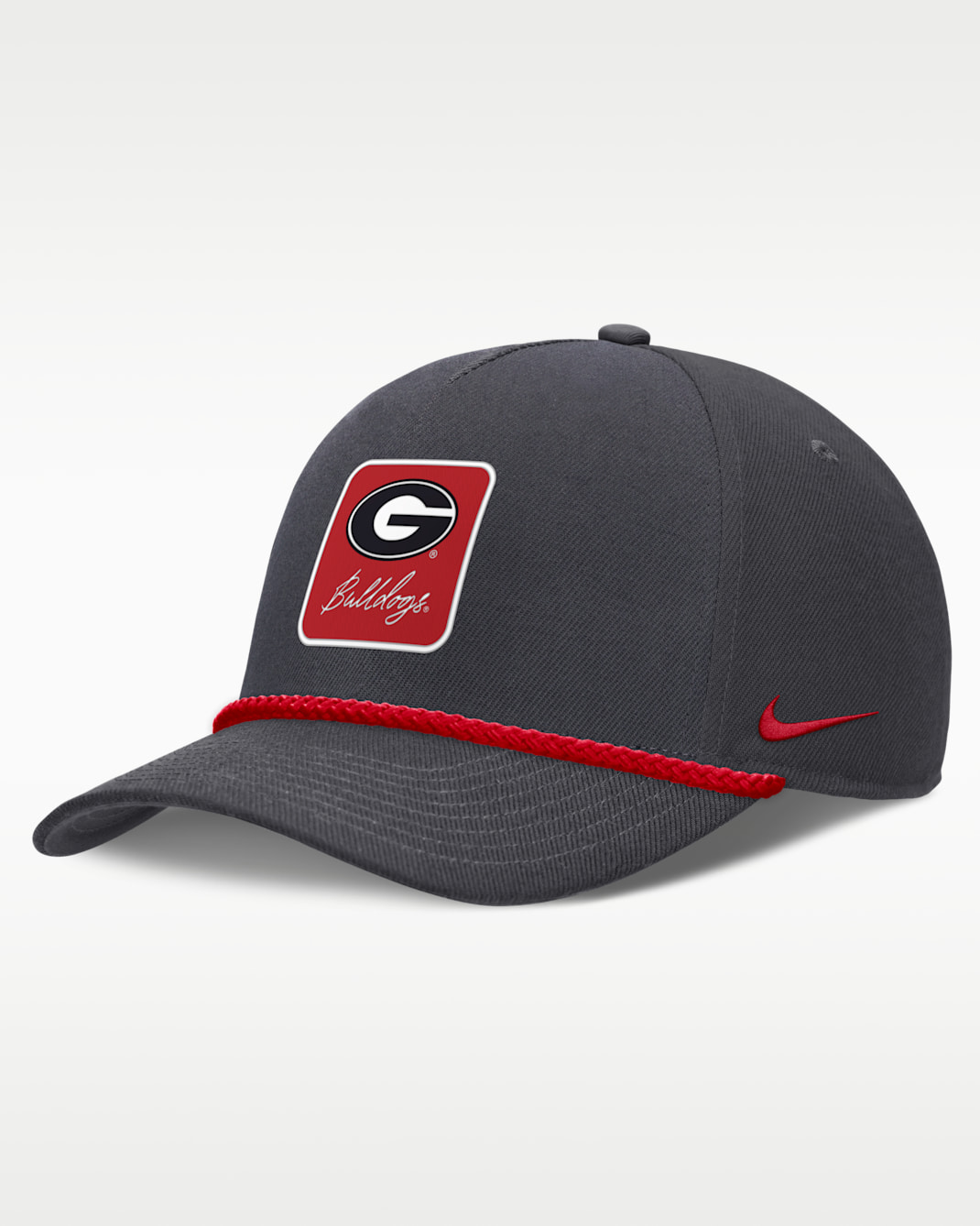 Georgia Legacy Letter Rise Men's Nike Dri-FIT College A-Frame Adjustable Hat - Anthracite