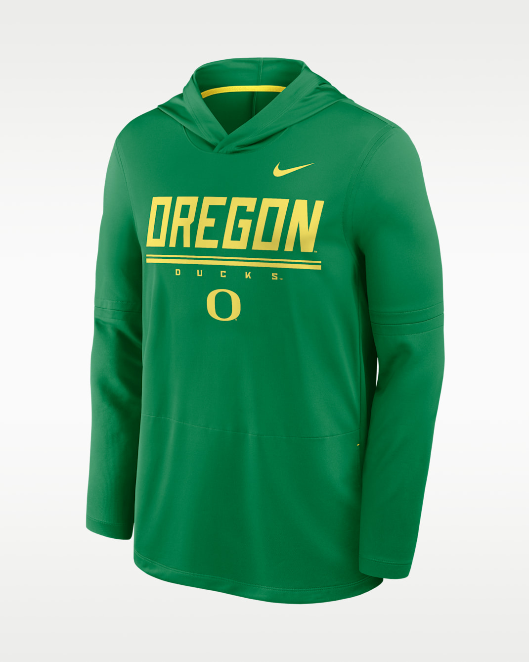 Oregon Sideline Men's Nike Dri-FIT College Long-Sleeve Hooded Top - Apple Green/Yellow Strike