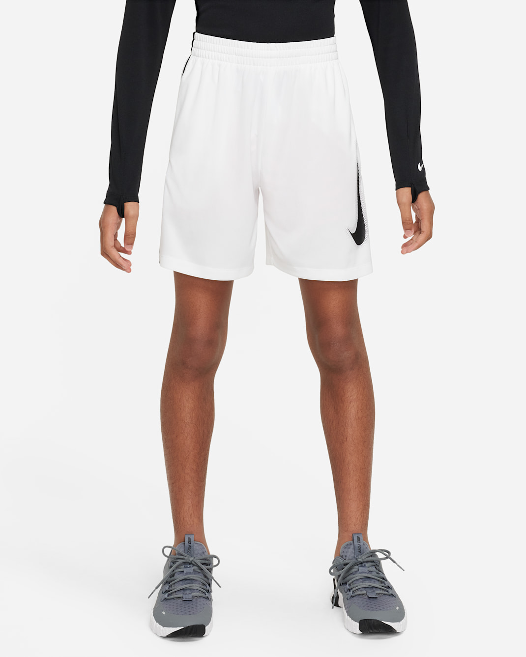 Nike Multi Big Kids' (Boys') Dri-FIT Graphic Training Shorts - White/Black/Black