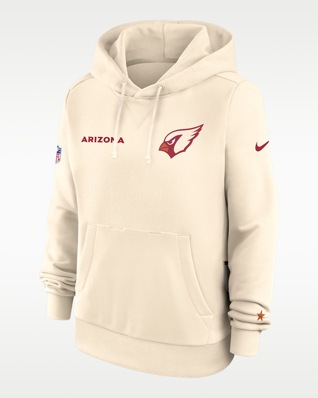 Arizona Cardinals Rivalries Collection Sideline Women's Nike Dri-FIT NFL Pullover Hoodie - Natural