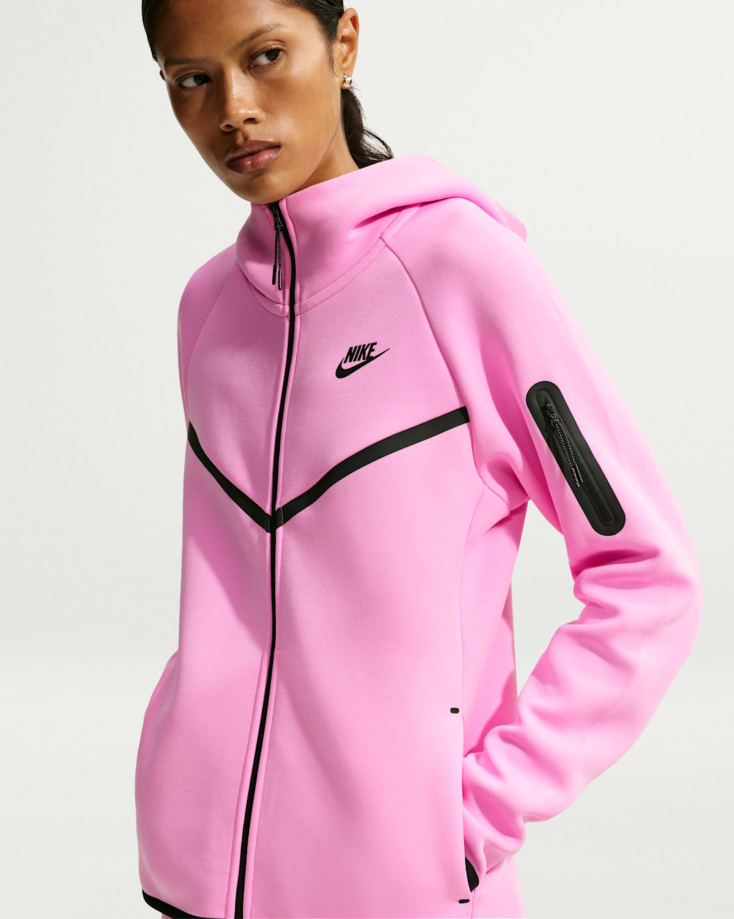 Nike Sportswear Tech Fleece Windrunner Women's Full-Zip Hoodie - Pink Rise/Black