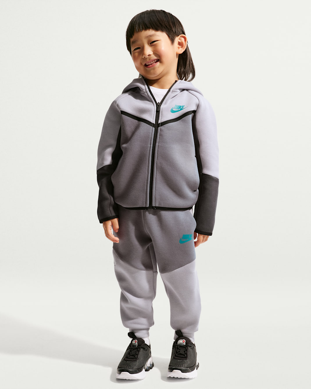 Conjunto de 2 piezas de Tech Fleece de cierre completo infantil Nike Sportswear - Gris lobo