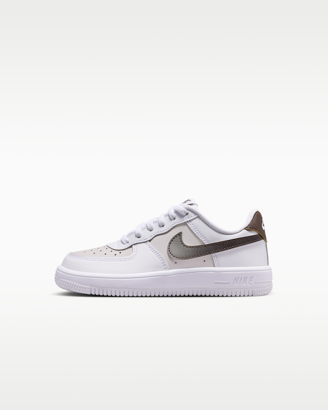 Scarpa Nike Force 1 Low – Bambino/a - Bianco/Baroque Brown/Phantom/College Grey