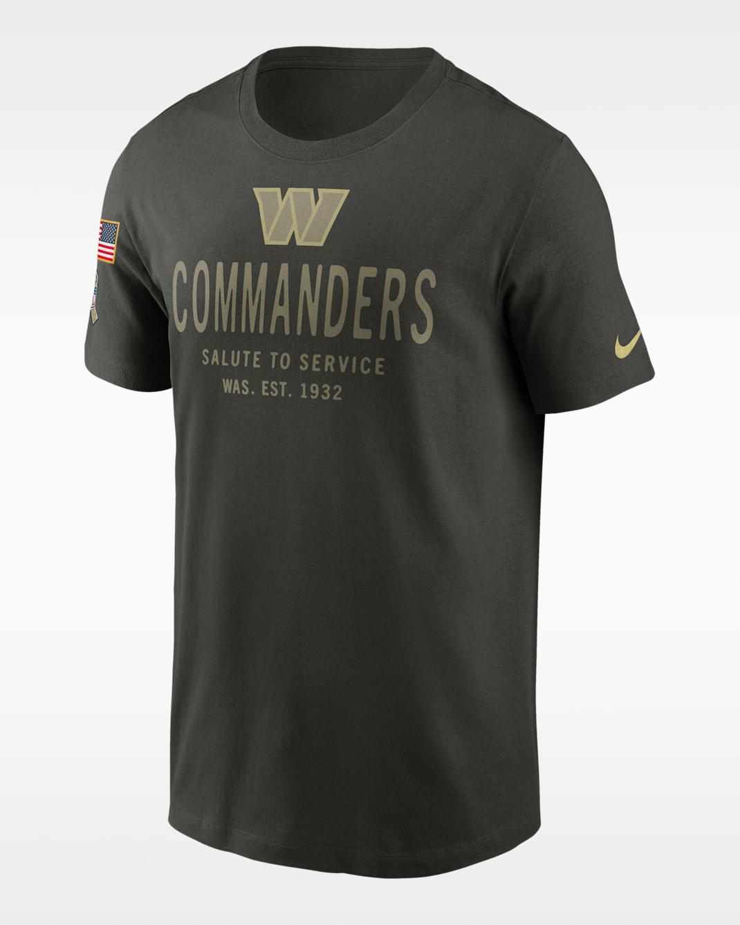 Playera Nike Dri-FIT de la NFL para hombre Washington Commanders Salute to Service Sideline Primary Edge - Verde bosque
