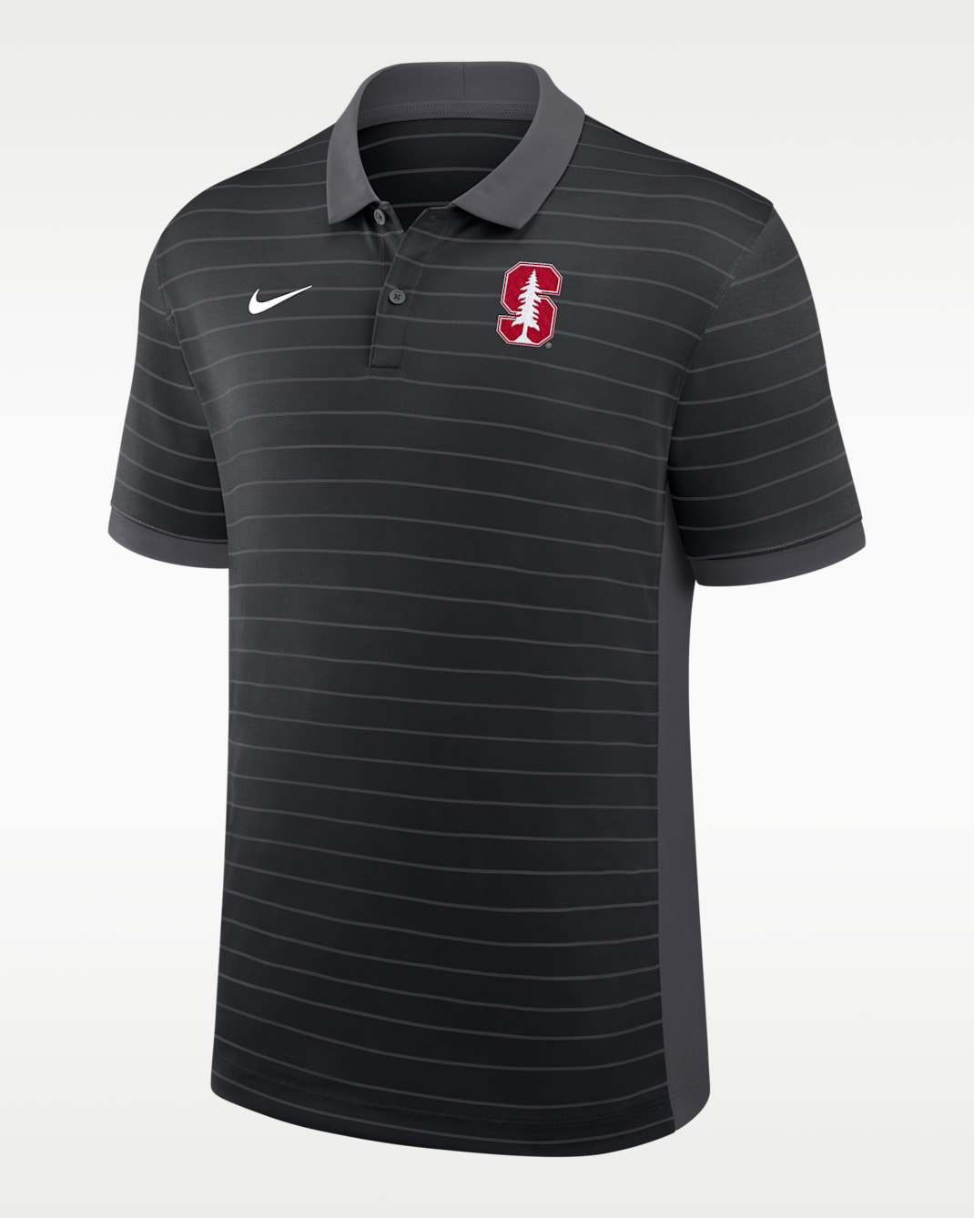 Stanford Sideline Early Season Coach Victory Stripe Men's Nike Dri-FIT College Polo - Black/Grey