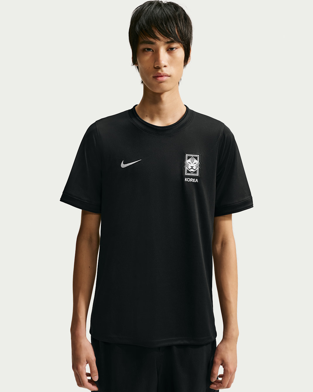 Korea x PEACEMINUSONE Men's Academy Pro Short-Sleeved Football Top - Black/White/White