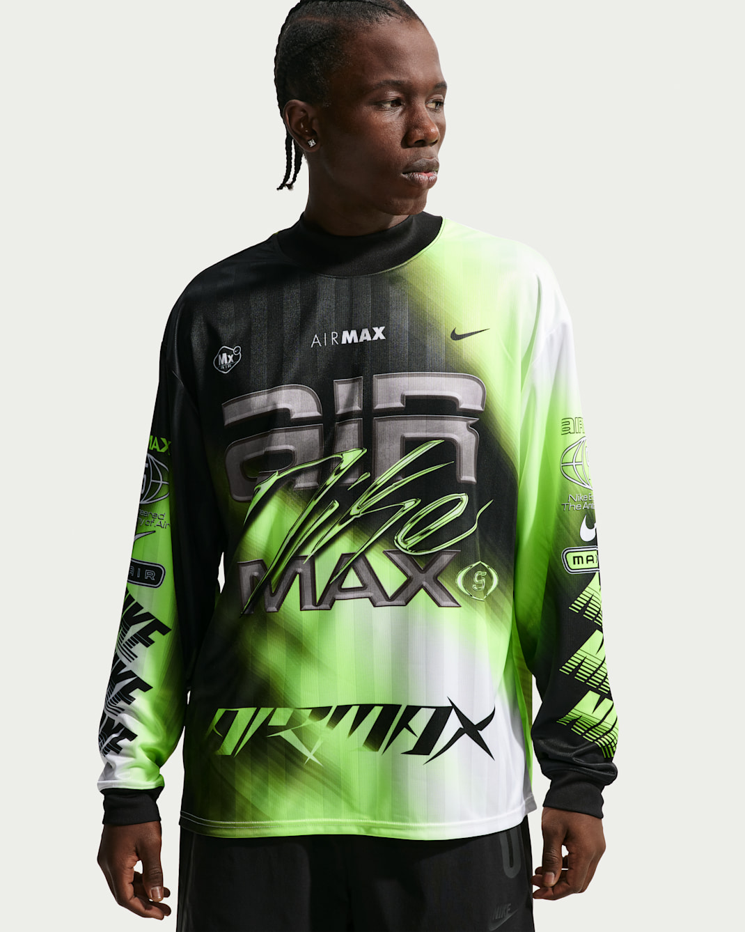 Jersey de fútbol de manga larga Dri-FIT para hombre Nike Culture of Football - Volt/Negro/Blanco