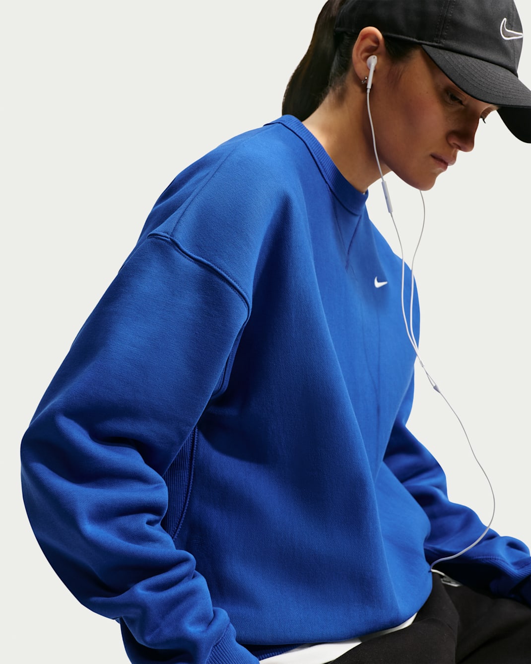 Nike Studio Fleece Heavyweight Oversize-Rundhalspullover (Damen) - Old Royal/Sail