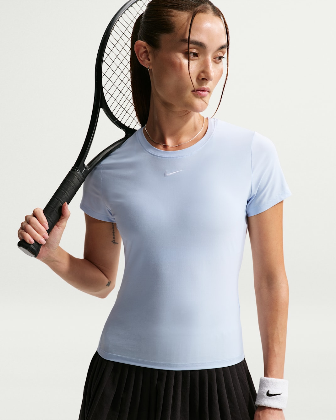나이키 빅토리 여성 드라이 핏 반팔 테니스 탑 - 하이드로젠 블루/하이드로젠 블루/화이트