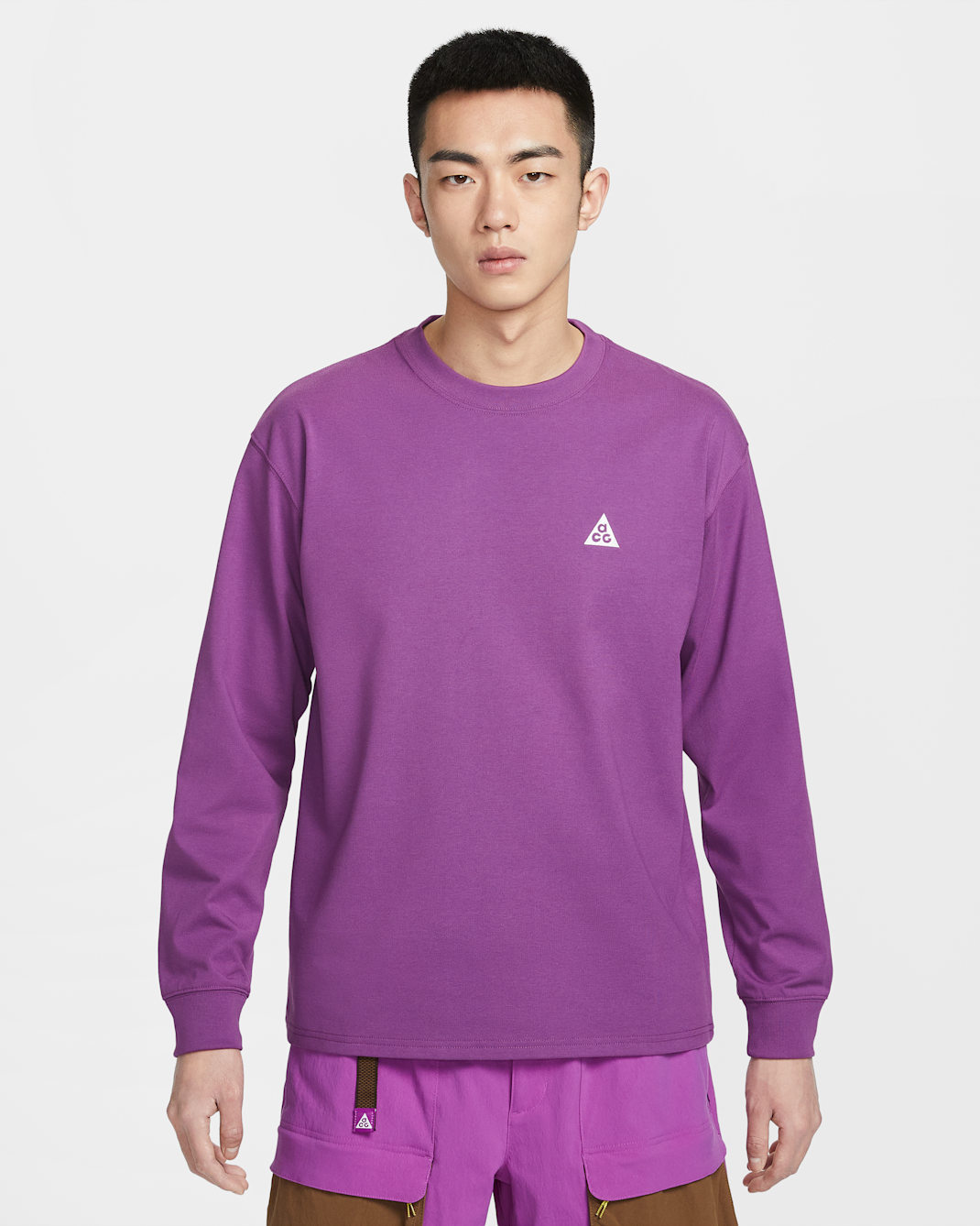 나이키 ACG 남성 긴팔 티셔츠 - 볼드 베리/서밋 화이트