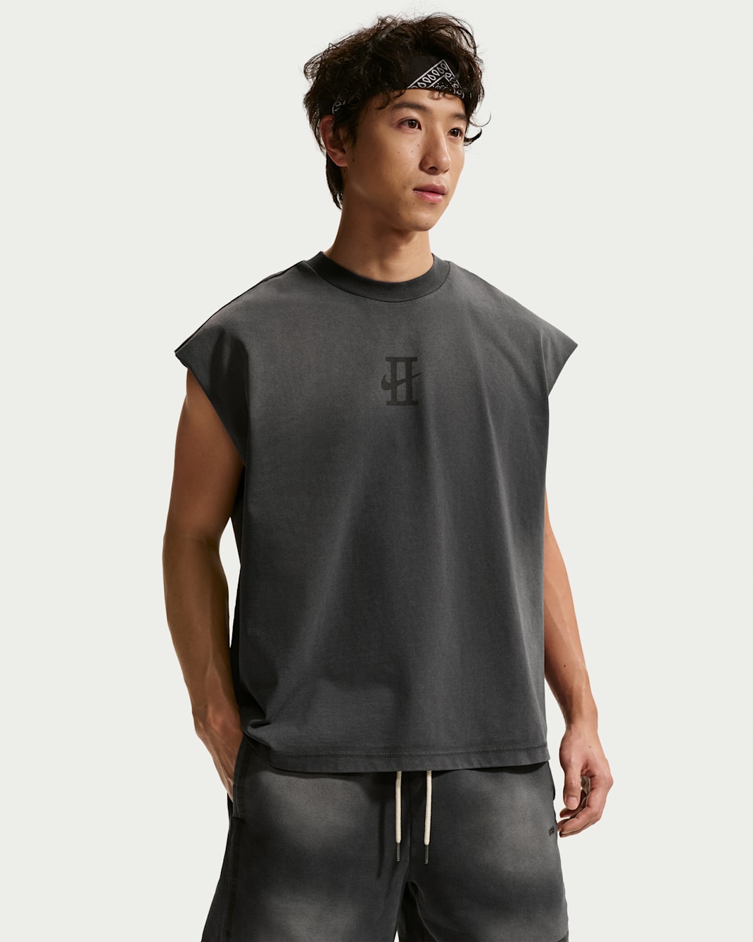 북 스탠다드 이슈 남성 드라이 핏 민소매 게임 탑 - 블랙/블랙