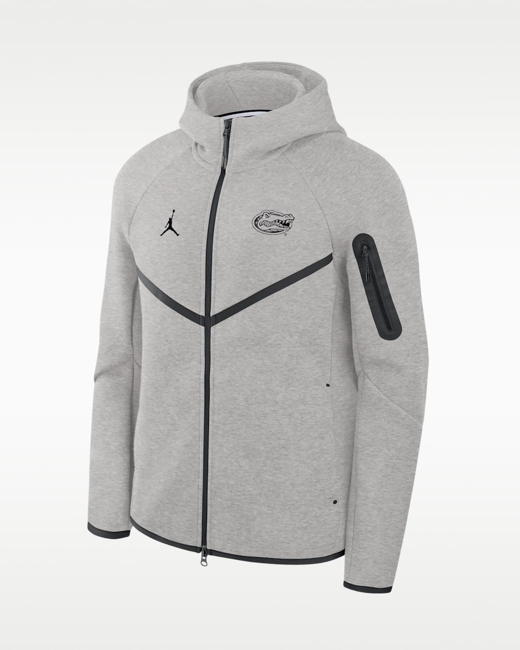 Chamarra universitaria Nike con gorro de cierre completo para hombre Florida Tech Fleece - Gris