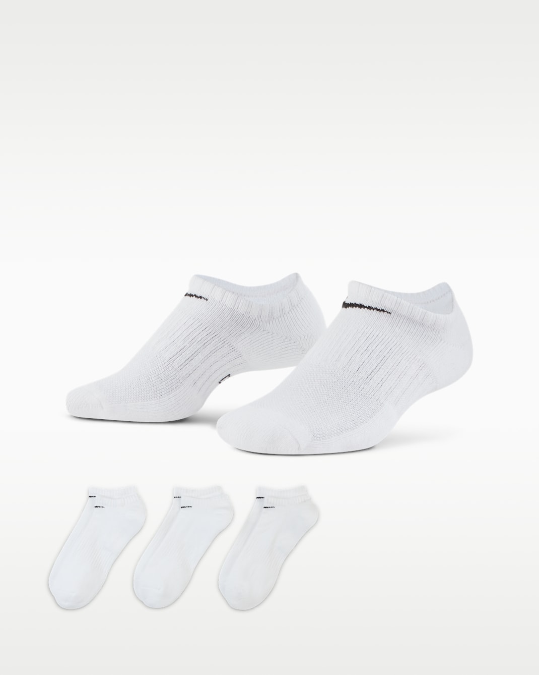 Nike Everyday Cushioned Training No-Show Socks (3 Pairs) - White/Black