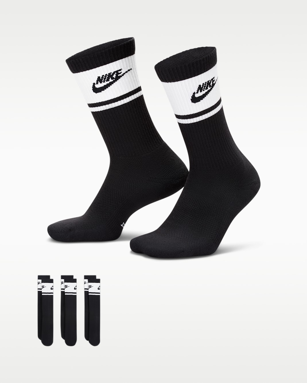 Nike Everyday Elevated Crew Socks (3 Pairs) - Black
