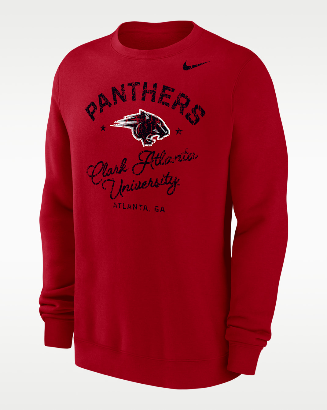 Nike College (Clark Atlanta University) Men’s Club Fleece Crew-Neck Sweatshirt - University Red