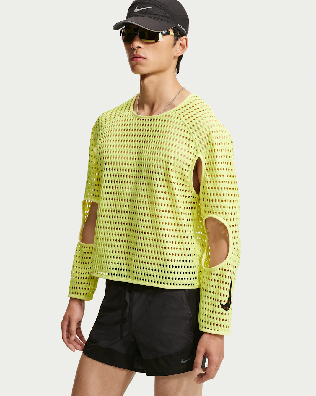Nike Radical AirFlow Men's Aero-FIT Long-Sleeve Running Top - Light Lemon Twist/Black
